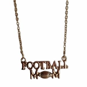 Gold tone Football Mom Necklace Christmas gift